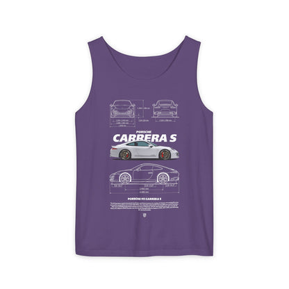 Porsche 911 Carrera S Graphic Tank Top for Car Enthusiasts - CreativeRino