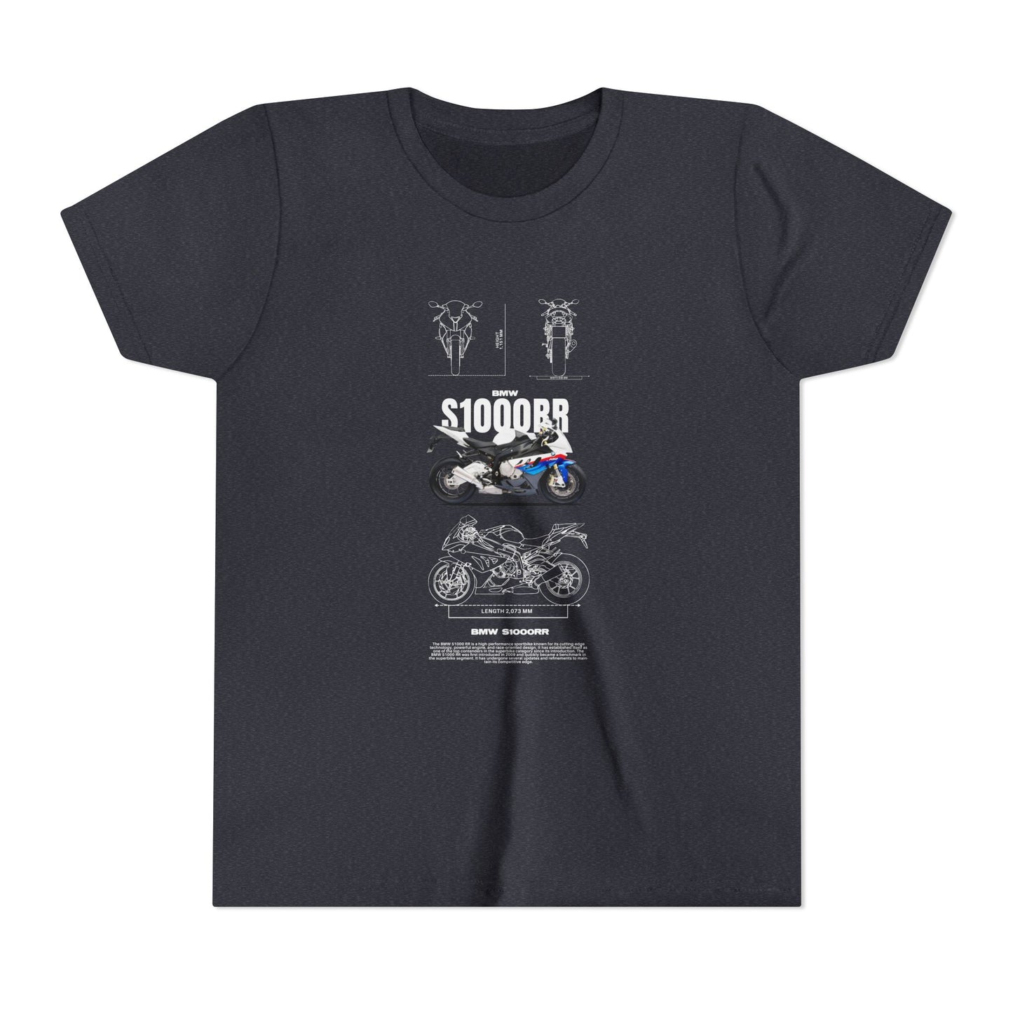 BMW S1000RR Youth Short Sleeve Tee - Cool Motorcycle Graphic T-Shirt - CreativeRino