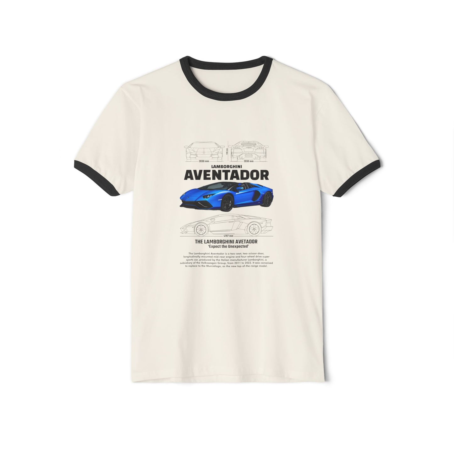 Lamborghini Aventador Unisex Ringer T-Shirt - Car Enthusiast Apparel - CreativeRino