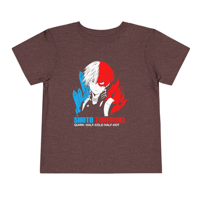 My Hero Academia Toddler Short Sleeve Tee - Shoto Todoroki Anime Graphic T-shirt for Fans - CreativeRino