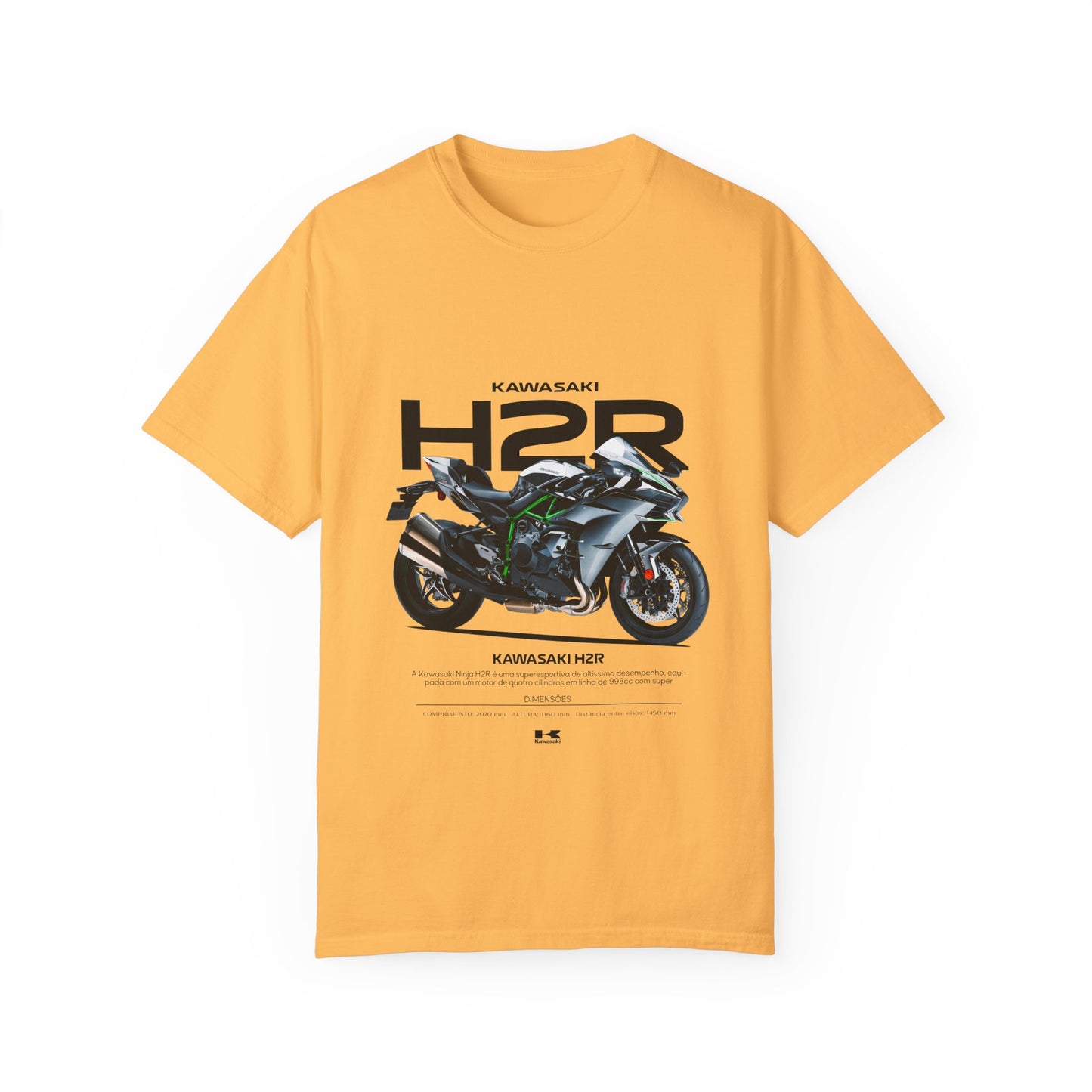 Kawasaki Ninja H2 R Motorcycle Unisex T-Shirt - Garment-Dyed, Casual Style - CreativeRino