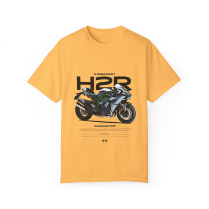Kawasaki Ninja H2 R Motorcycle Unisex T-Shirt - Garment-Dyed, Casual Style - CreativeRino