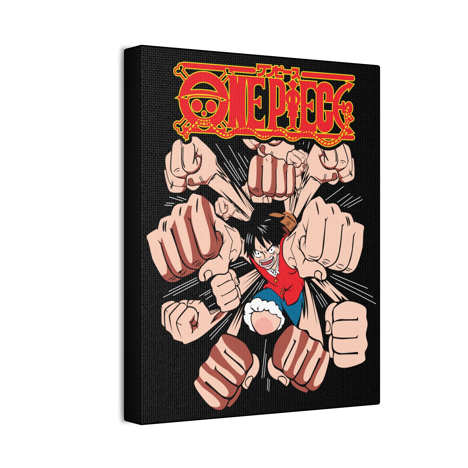 One Piece Art Canvas Print - Luffy Punching Wall Decor - CreativeRino