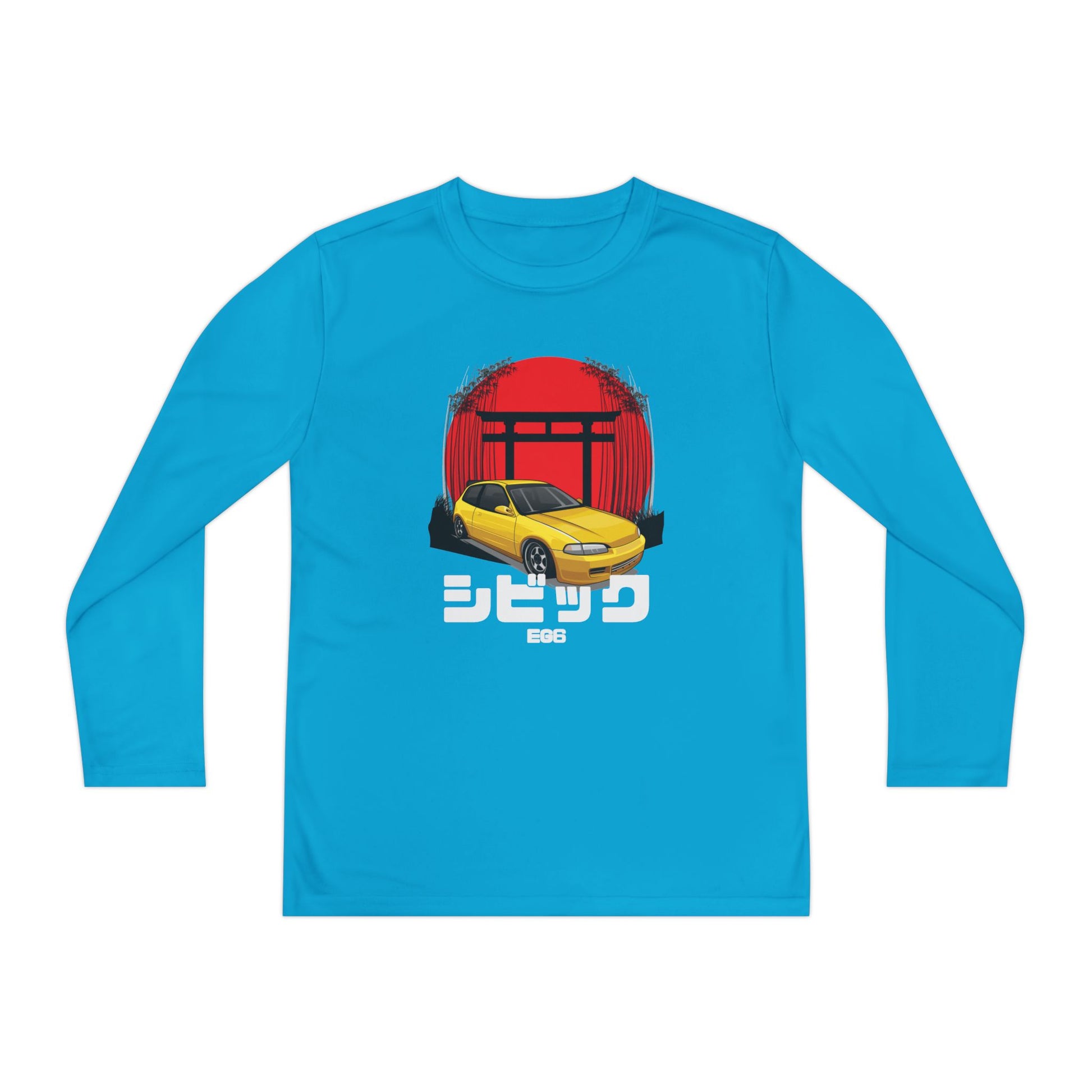 Civic Estilo Youth Long Sleeve Car Graphic Tee - Stylish & Sporty T-shirt Design - CreativeRino
