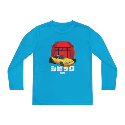 Civic Estilo Youth Long Sleeve Car Graphic Tee - Stylish & Sporty T-shirt Design - CreativeRino