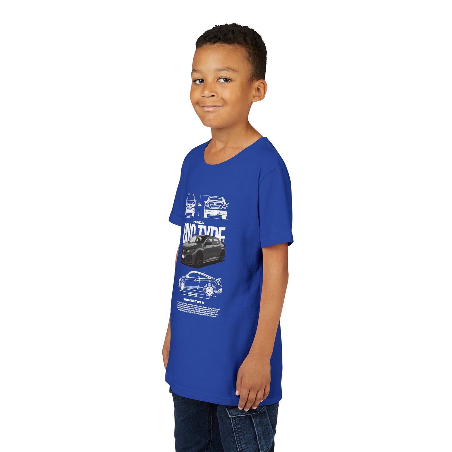 Honda Civic Type R Youth Short Sleeve Tee - Cool Car Graphic Tee for Young Car Enthusiasts - CreativeRino