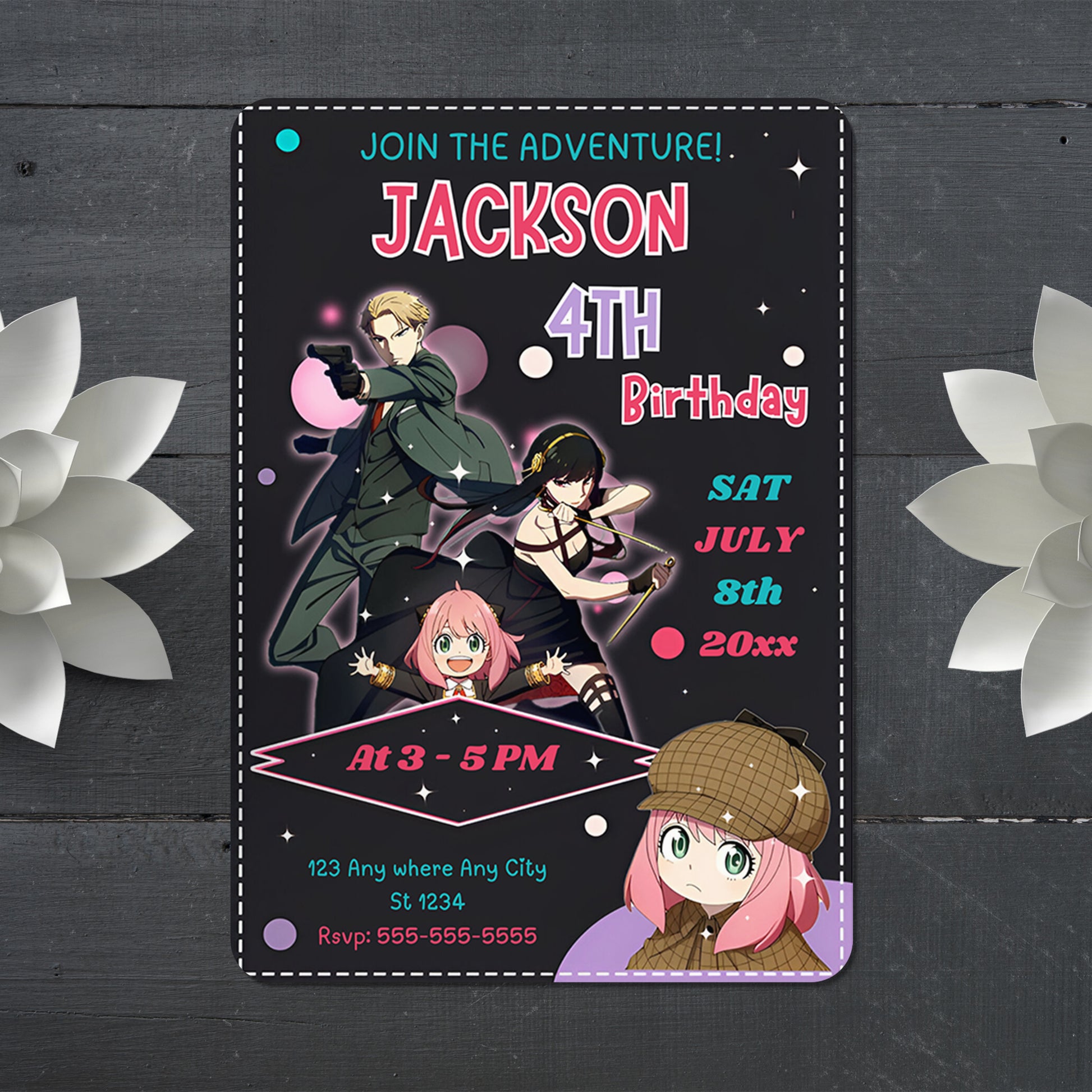 Spy × Family Birthday Invitation Template - CreativeRino