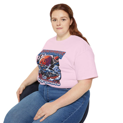 Hyperdrive Dynamics Unisex Ultra Cotton Tee - Retro Space Car Graphic T-Shirt - CreativeRino
