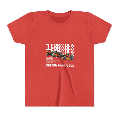 Formula 1 Racing Club Youth Tee - Cool Black Short Sleeve T-shirt for Young Fans - CreativeRino