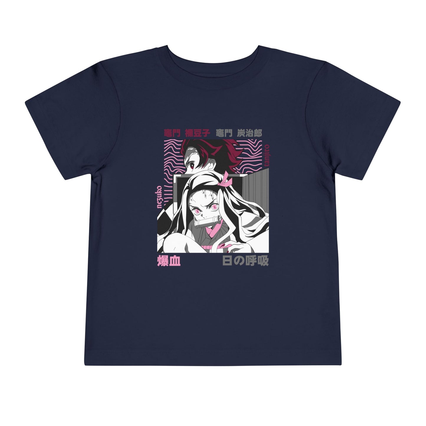 Cool Anime Graphic Toddler Tee - Stylish Short Sleeve Demon Slayer T-shirt for Kids - CreativeRino