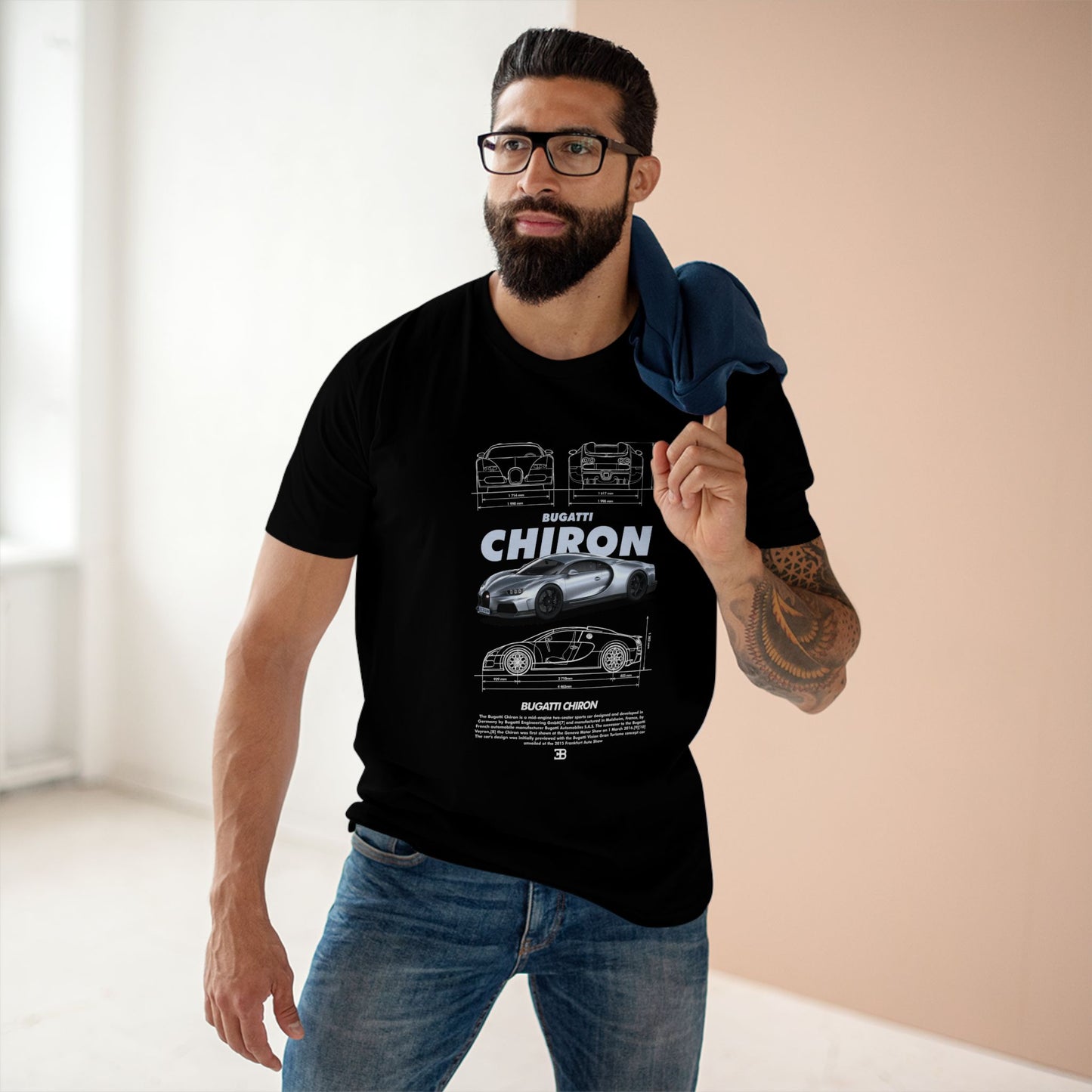 Bugatti Chiron Graphic Tee - Perfect for Auto Enthusiasts - CreativeRino