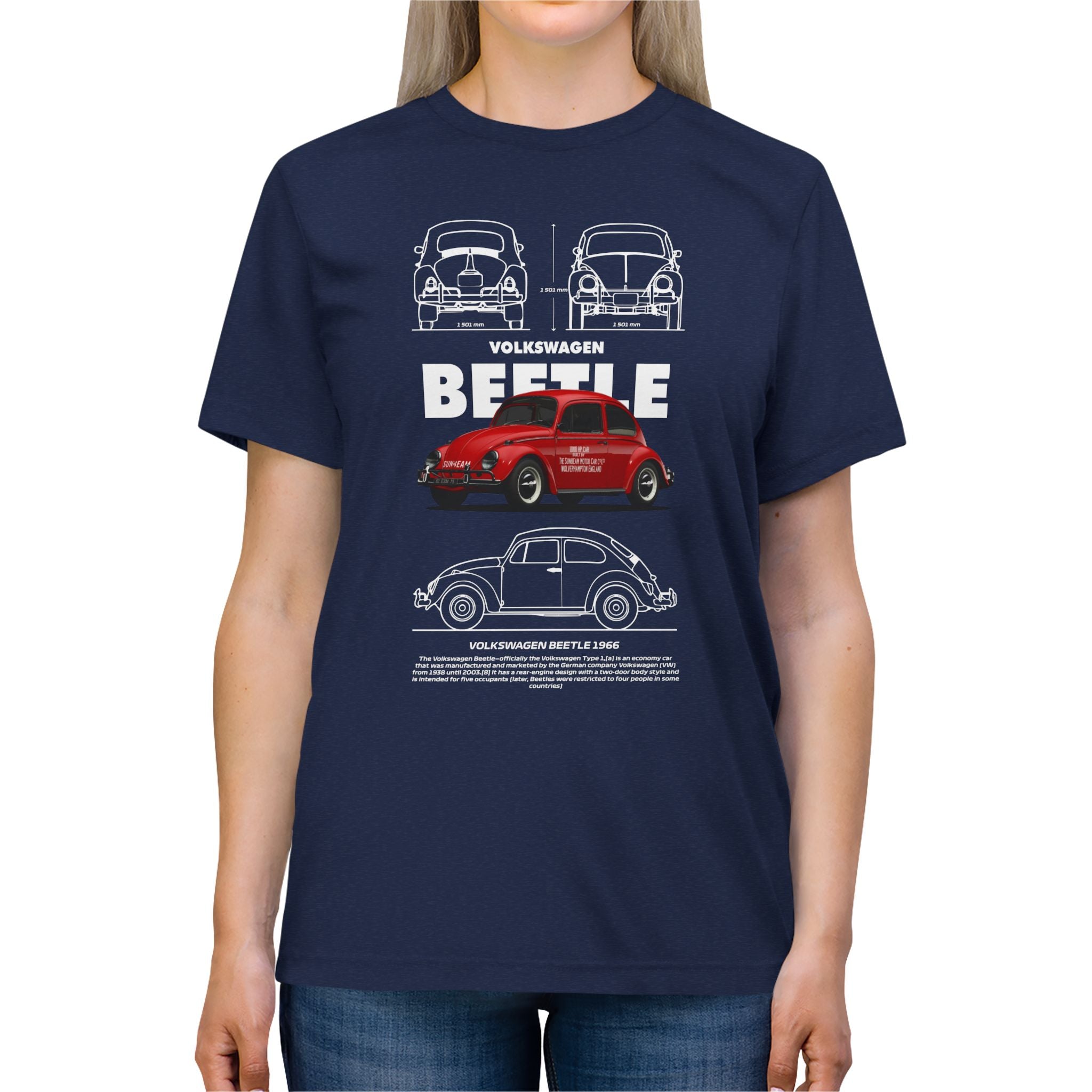 Volkswagen Beetle Unisex Triblend Tee - Vintage Car Graphic T