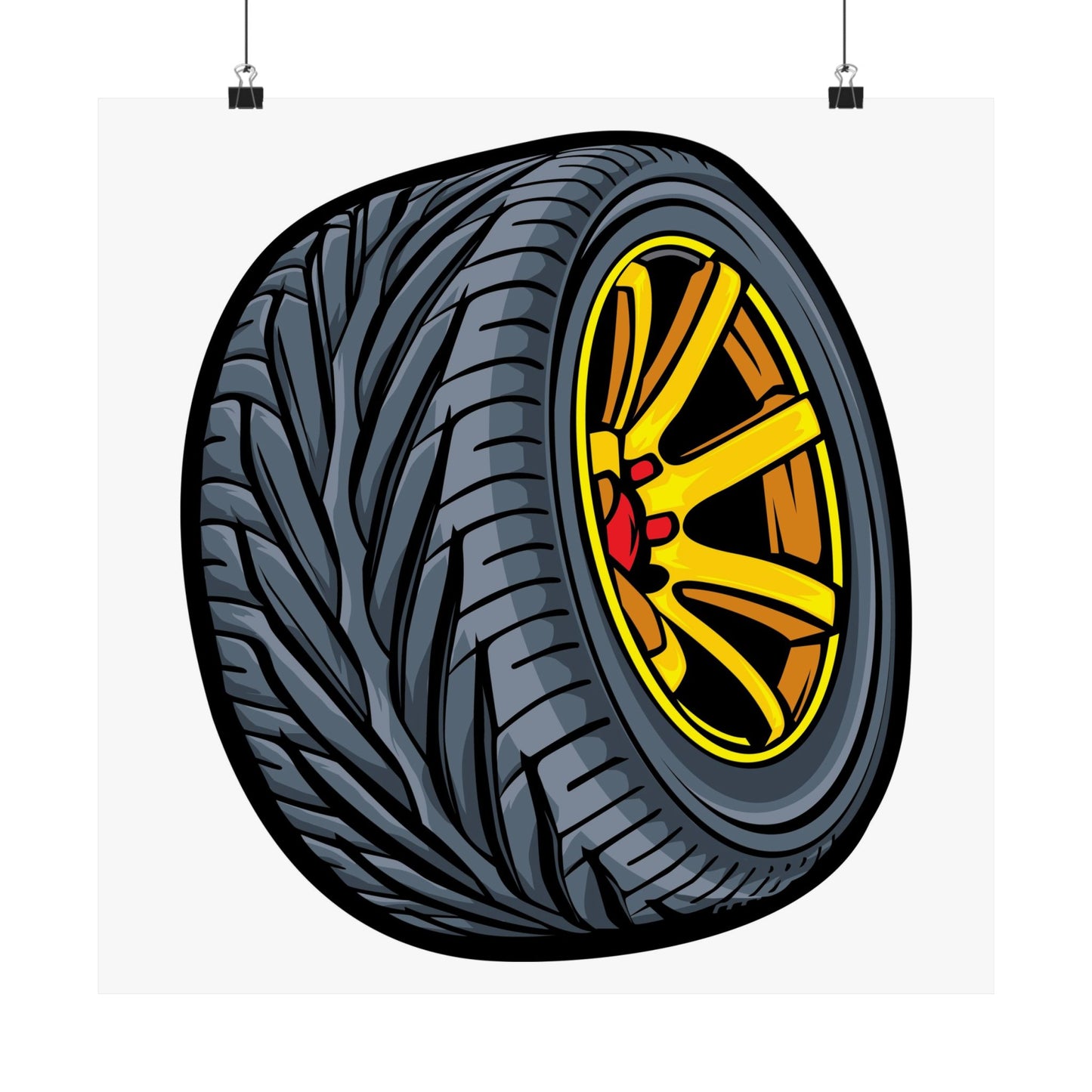 Automotive Art Poster - Stylish Tire Design for Car Enthusiasts - CreativeRino