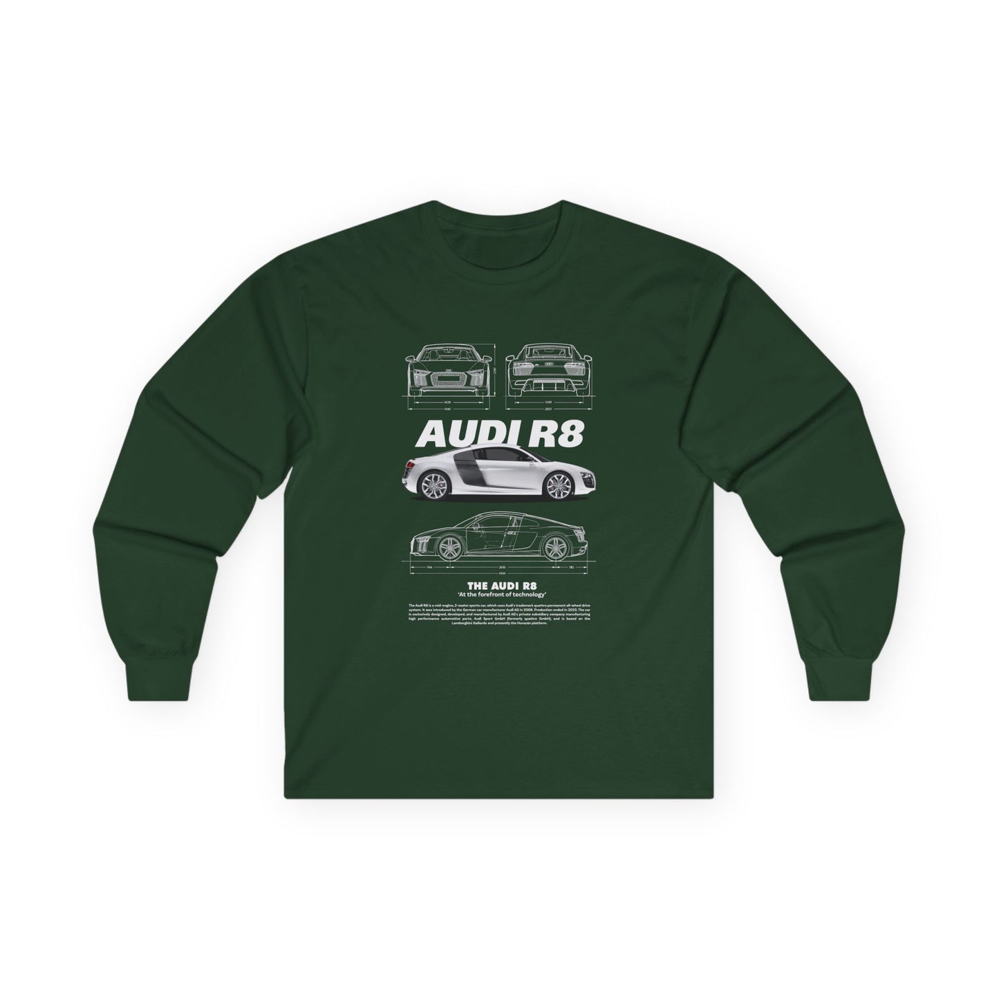 Audi R8 Unisex Long Sleeve Tee - Perfect Gift for Car Enthusiasts - CreativeRino