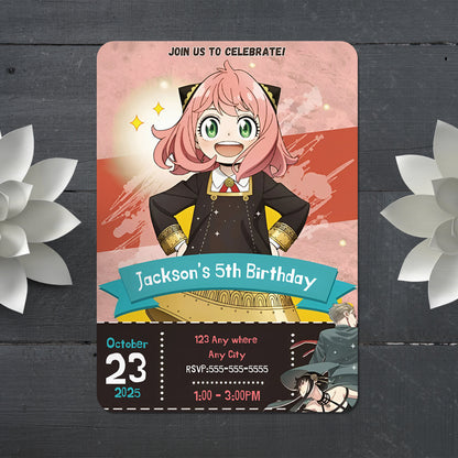 Spy × Family Birthday Invitation Template - CreativeRino