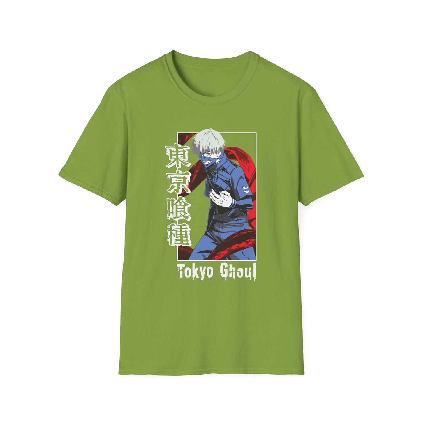 Anime-Inspired Tokyo Ghoul Unisex Softstyle T-shirt - Anime Cool Character Design - CreativeRino