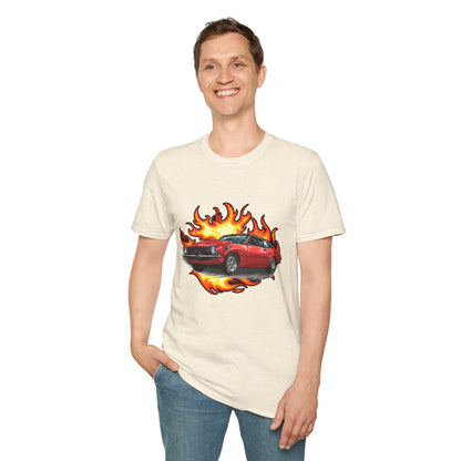 Retro Car Flames Unisex T-Shirt - CreativeRino