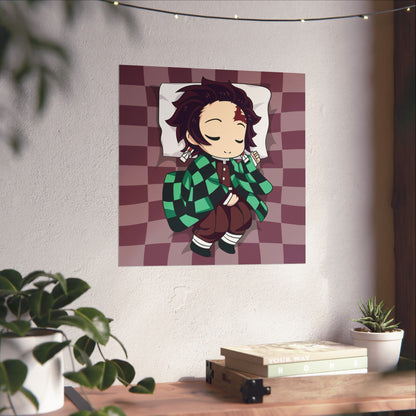 Chibi Anime Character Poster - Cozy Sleep Vibes Demon Slayer for Fans - CreativeRino
