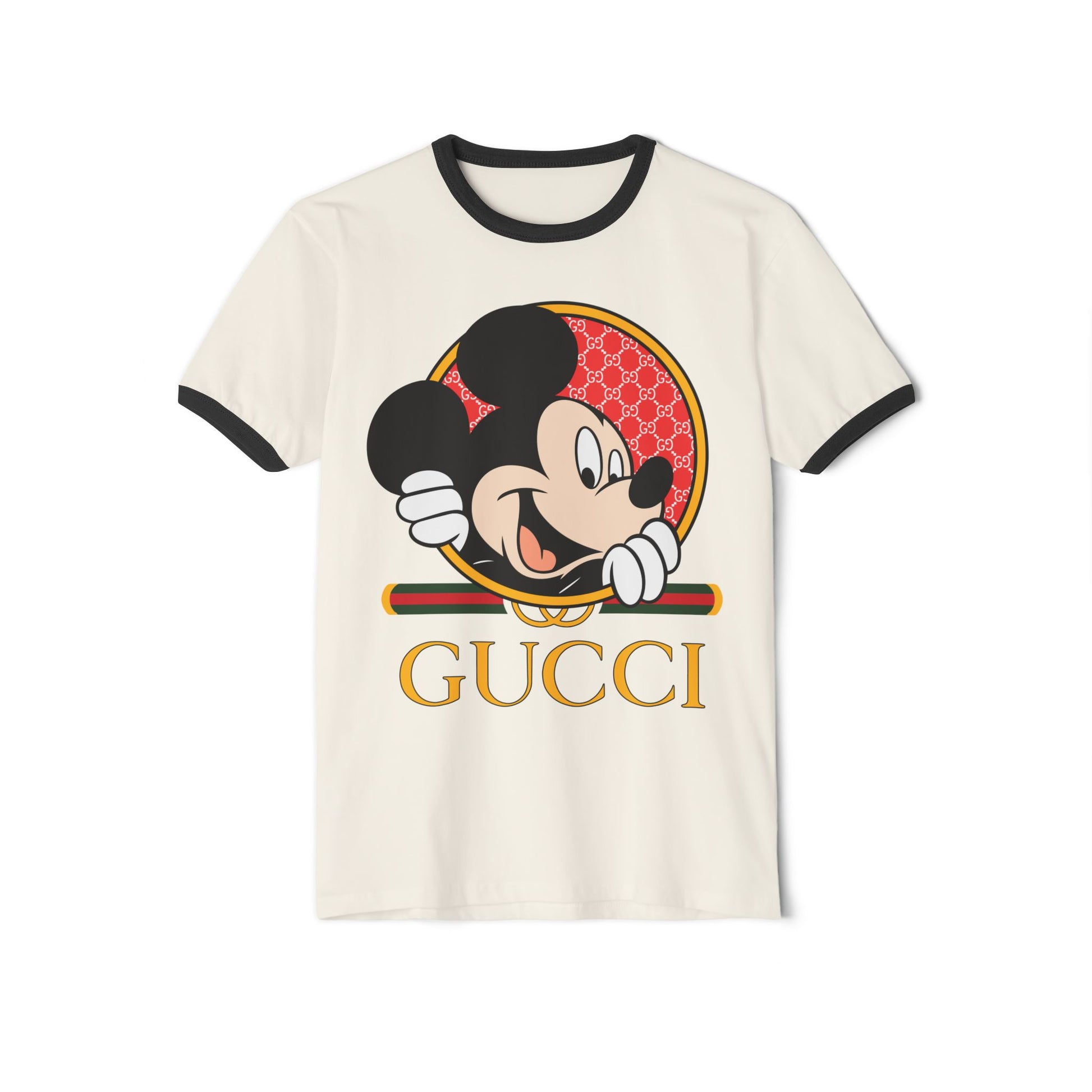 Mickey Mouse Gucci Unisex Cotton Ringer T-Shirt - CreativeRino