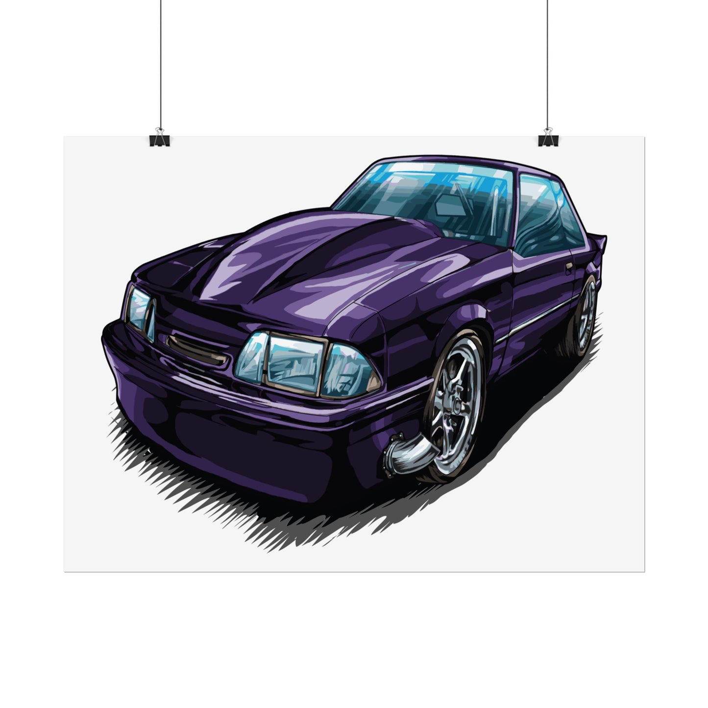 Vintage Car Rolled Poster - Classic Purple Muscle Car Art - CreativeRino