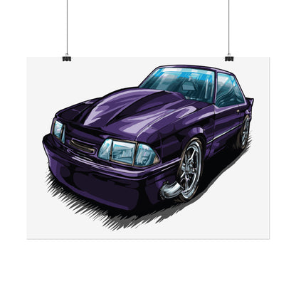 Vintage Car Rolled Poster - Classic Purple Muscle Car Art - CreativeRino