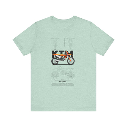 KTM 250 EXC Motorcycle Blueprint Unisex Jersey T-shirt - CreativeRino