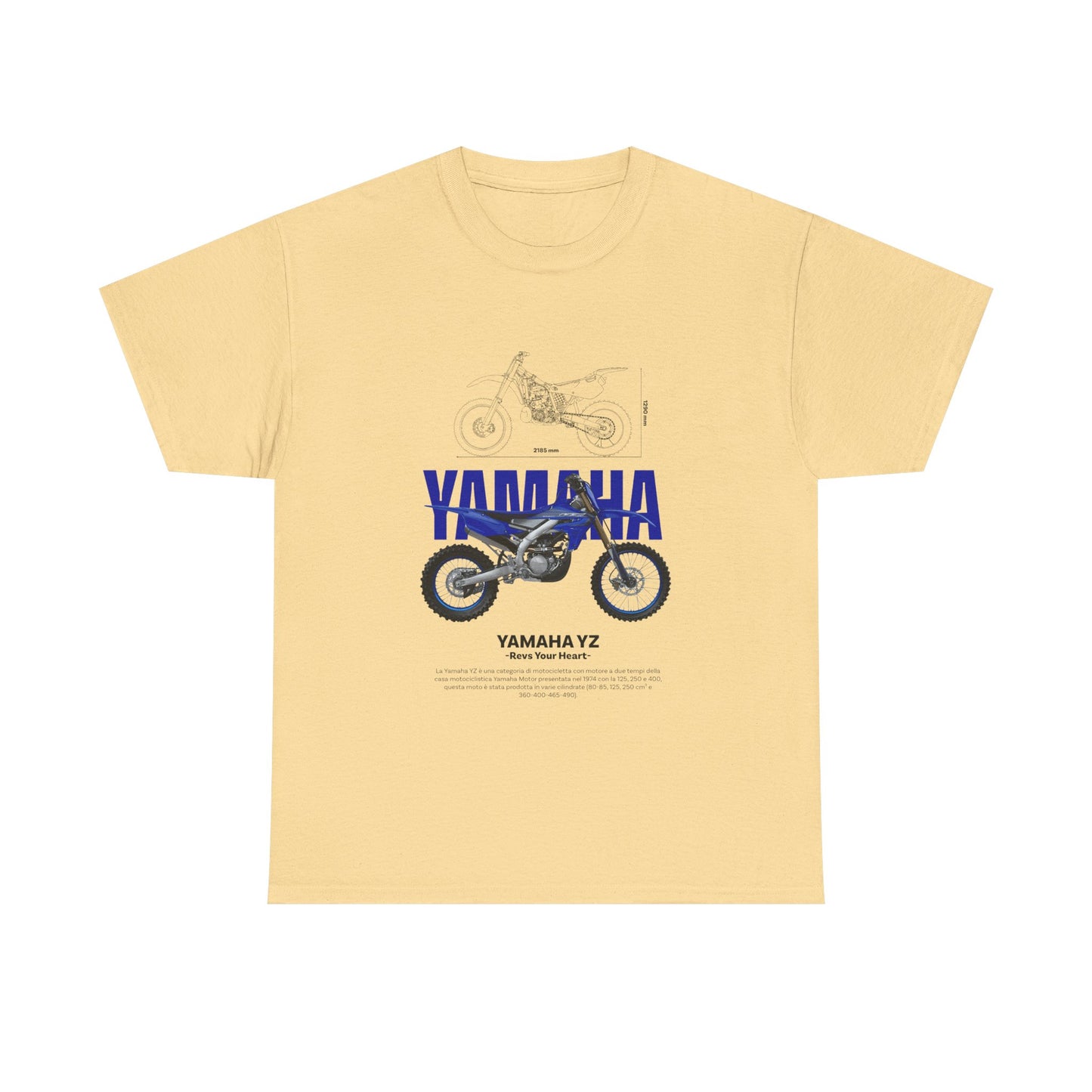 Yamaha YZ Motorcycle Unisex Heavy Cotton Tee - Perfect T-shirt for Bikers and Motorcycle Enthusiasts - CreativeRino