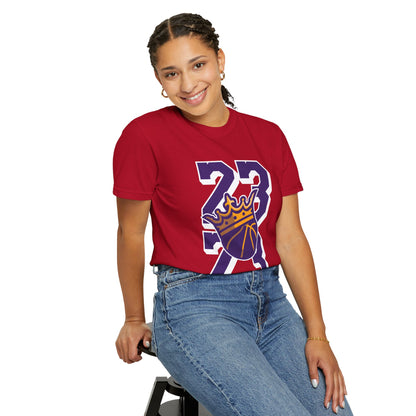 Lebron James King of the Court Unisex Garment-Dyed T-shirt - Basketball 23 Tee Design - CreativeRino
