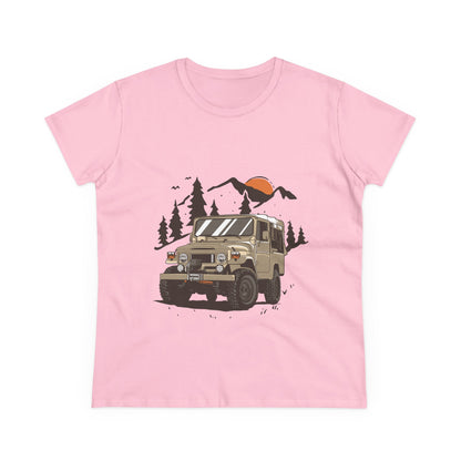 Adventure Ready Women's Cotton Tee - Off-Road Vehicle Graphic - CreativeRino