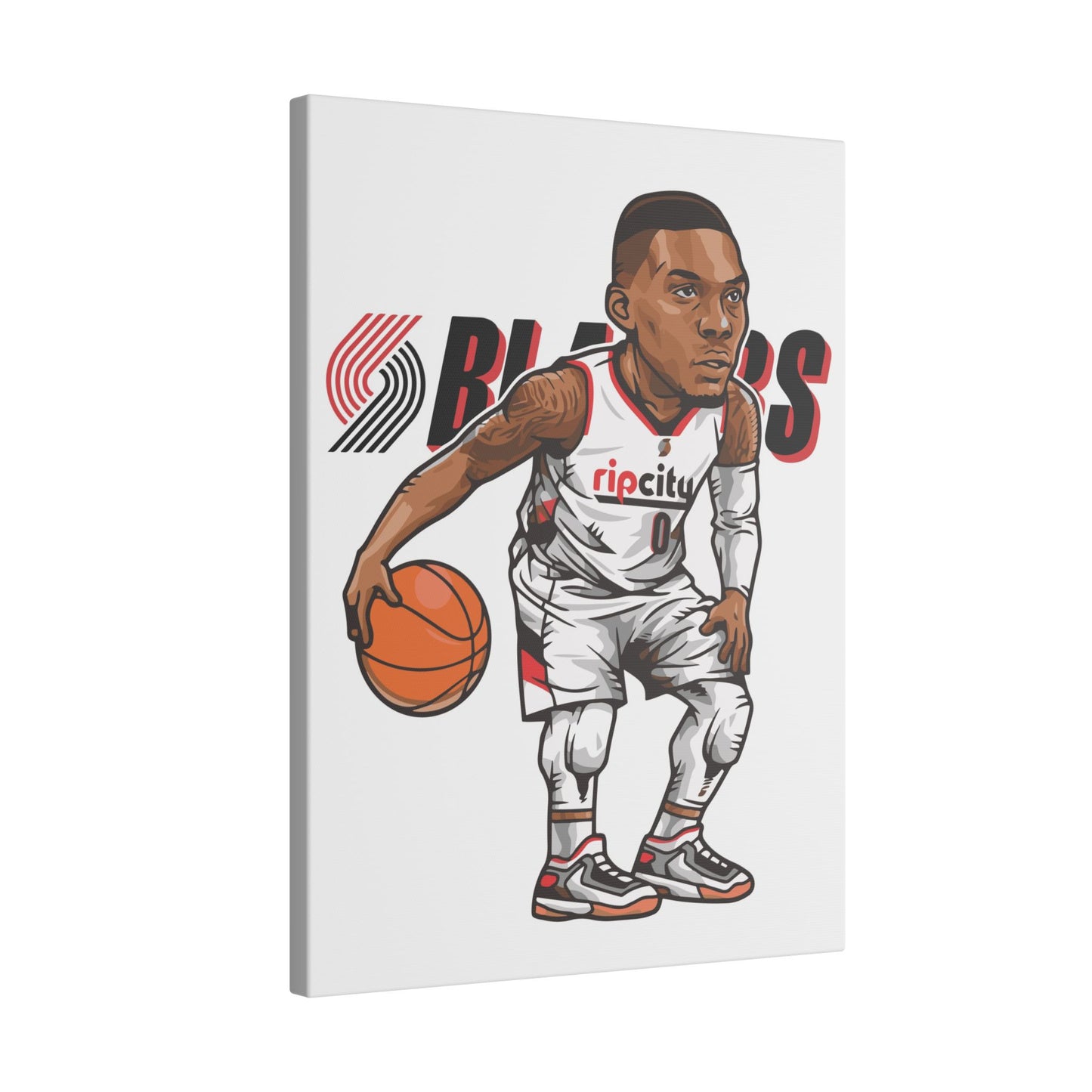 Damian Lillard Basketball Canvas Art - Animated Sports Decor for Fans - CreativeRino