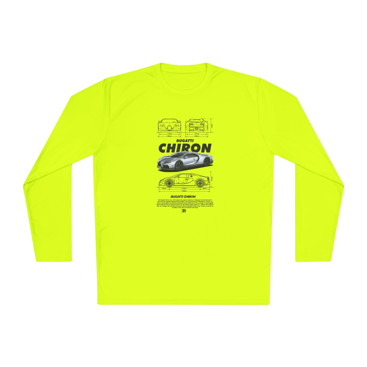 Bugatti Chiron Unisex Lightweight Long Sleeve Tee -  Car T-shirt - CreativeRino