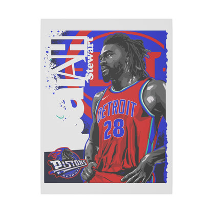 Isaiah Stewart Detroit Pistons Canvas Art - Vibrant Wall Decor for Basketball Fans - CreativeRino
