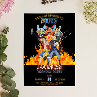 One Piece Birthday Invitation Template - CreativeRino