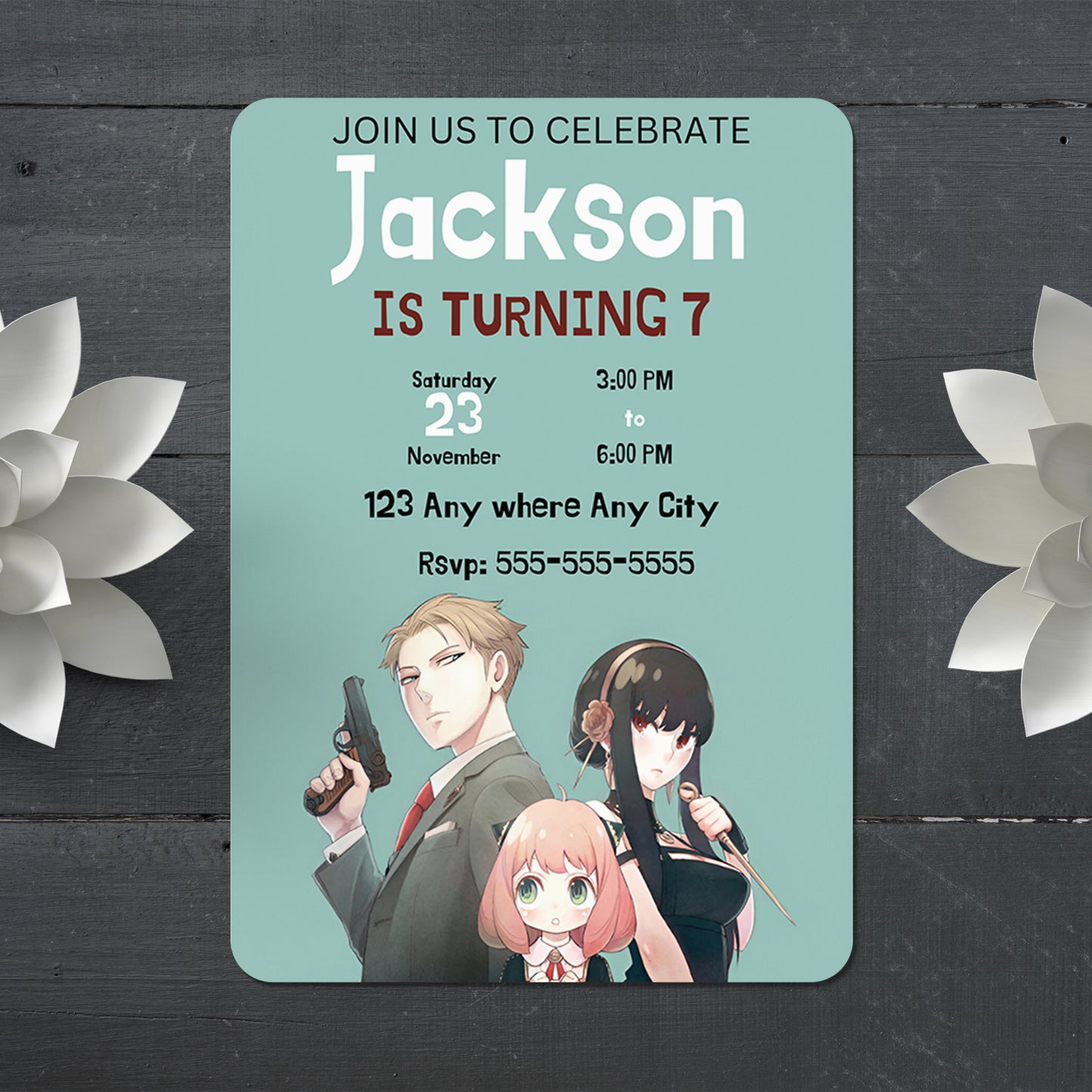 Spy × Family Birthday Invitation Template - CreativeRino