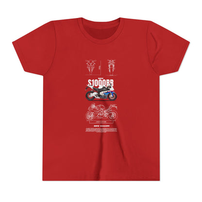 BMW S1000RR Youth Short Sleeve Tee - Cool Motorcycle Graphic T-Shirt - CreativeRino