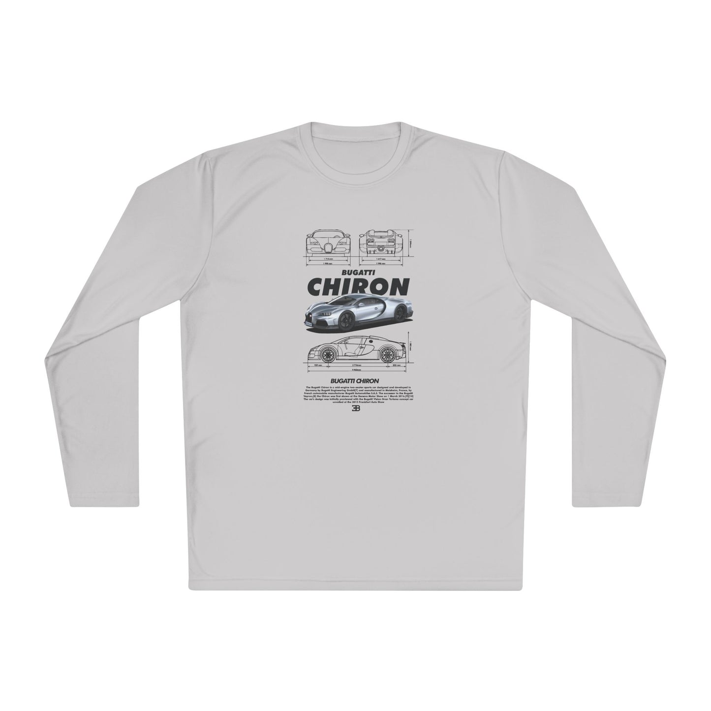 Bugatti Chiron Unisex Lightweight Long Sleeve Tee -  Car T-shirt - CreativeRino
