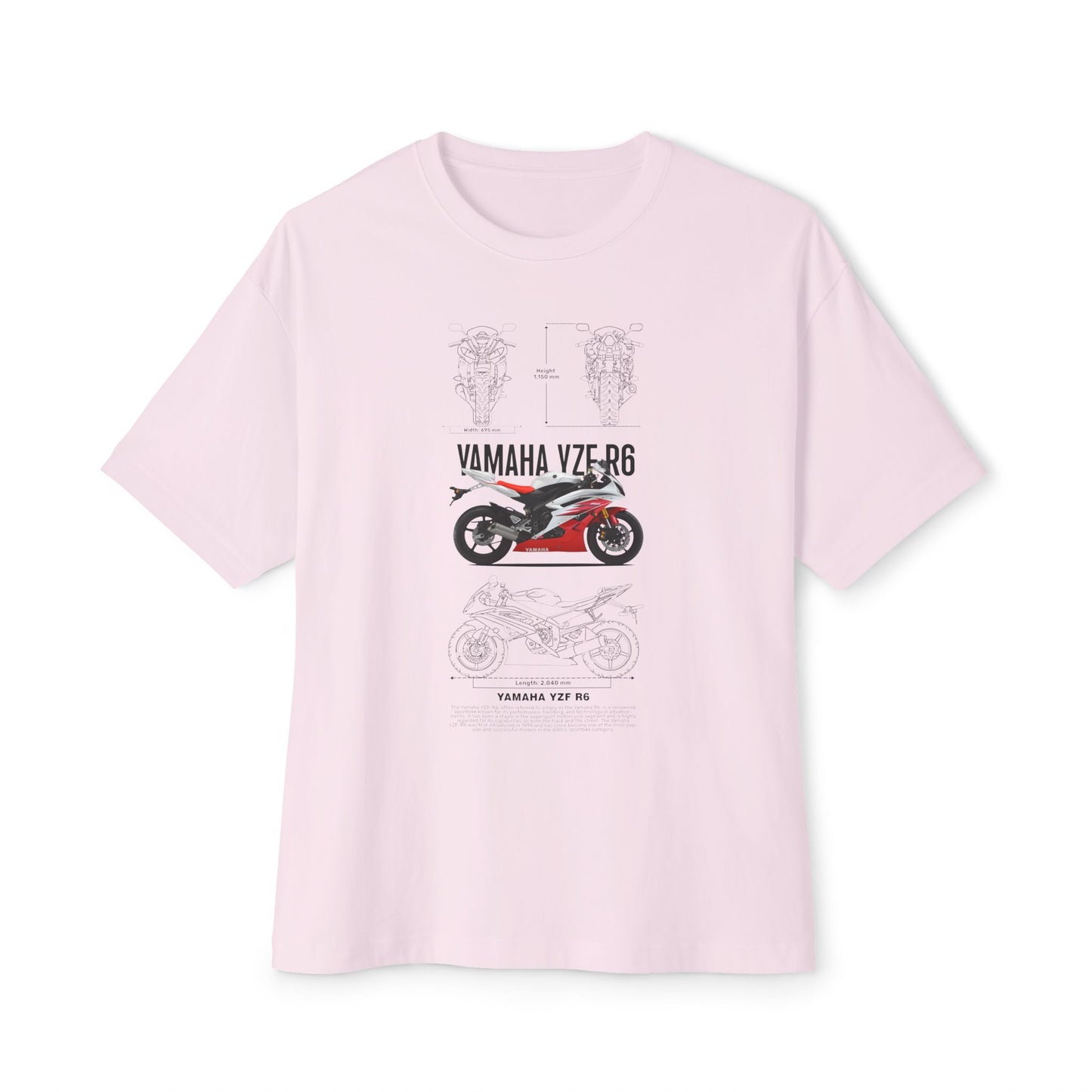 Yamaha VZ-R6 Unisex Oversized Boxy Tee - Motorcycle Graphic T-shirt - CreativeRino