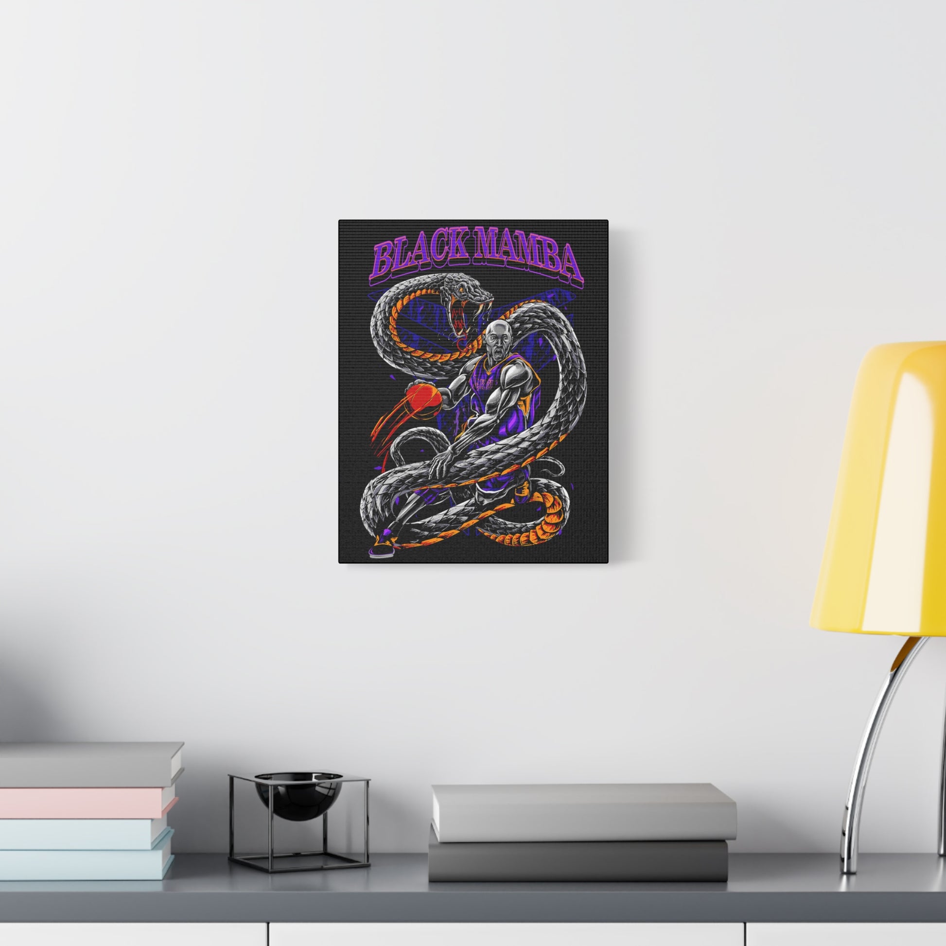 Black Mamba Wall Art Canvas, Sports Decor, Kobe Bryant Basketball Lover Gift, Basketball Wall Hanging, Home Gym Art, Motivational Art - CreativeRino