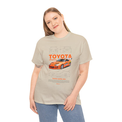 Toyota Supra MK4 Unisex Heavy Cotton Tee - Car Enthusiast Shirt - CreativeRino