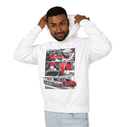 Racing Vibes Unisex Lightweight Hooded Sweatshirt - Motorsport Graphic Design - CreativeRino