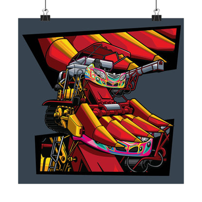 Combine harvester Matte Square Posters - Bold Art for Auto Enthusiasts - CreativeRino