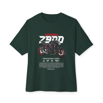 Kawasaki Z900 Unisex Oversized Boxy Tee - Motorbike Graphic T-Shirt - CreativeRino