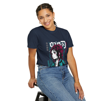 Demon Slayer Unisex Garment-Dyed T-Shirt - Tanjiro Design - CreativeRino