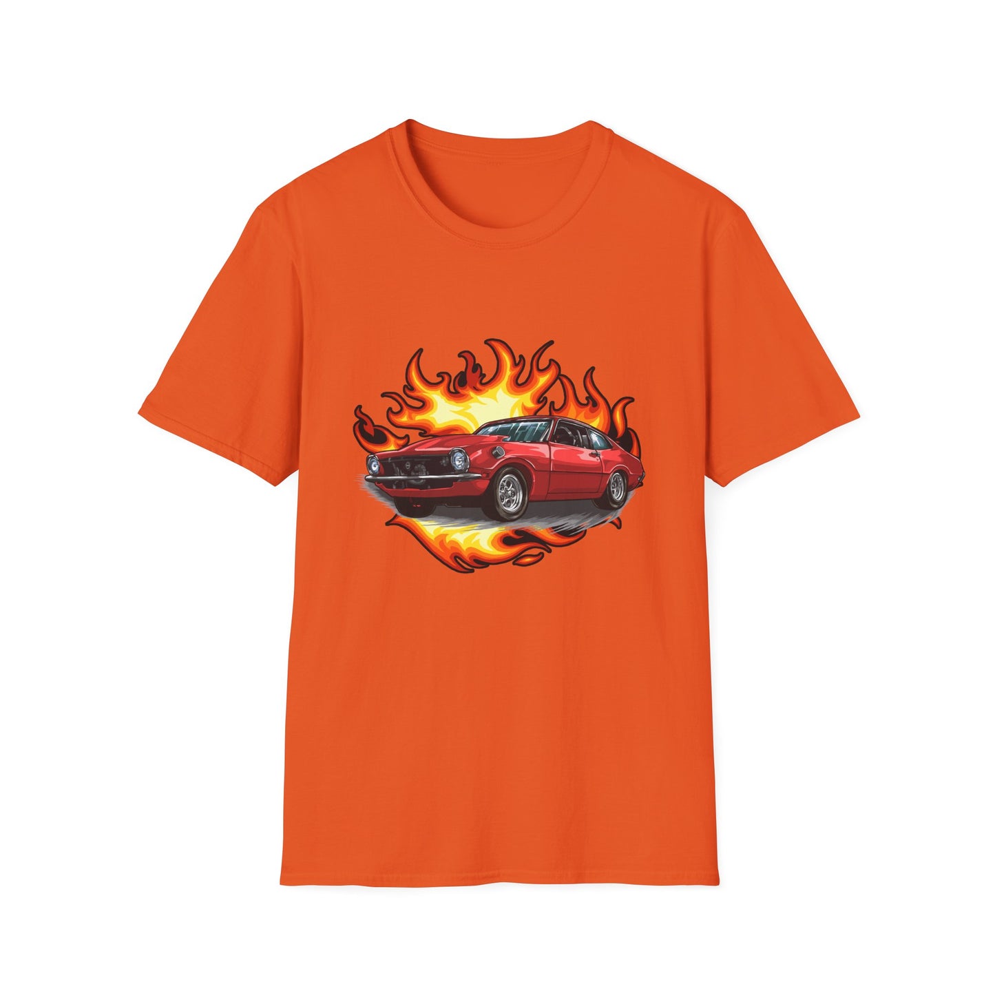 Retro Car Flames Unisex T-Shirt - CreativeRino