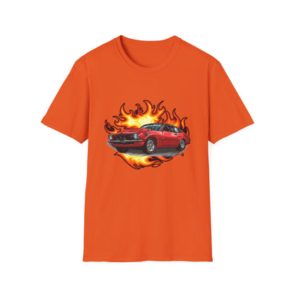 Retro Car Flames Unisex T-Shirt - CreativeRino