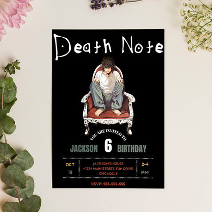 Death Note Birthday Invitation Template - CreativeRino