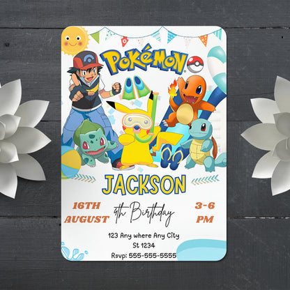 Pokemon Birthday Invitation Template - CreativeRino