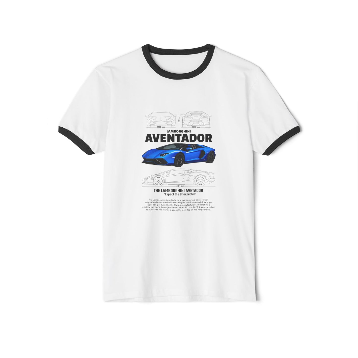 Lamborghini Aventador Unisex Ringer T-Shirt - Car Enthusiast Apparel - CreativeRino