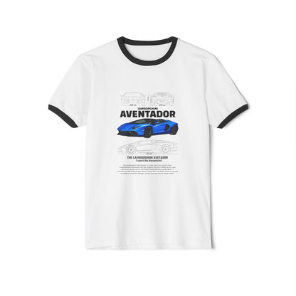 Lamborghini Aventador Unisex Ringer T-Shirt - Car Enthusiast Apparel - CreativeRino