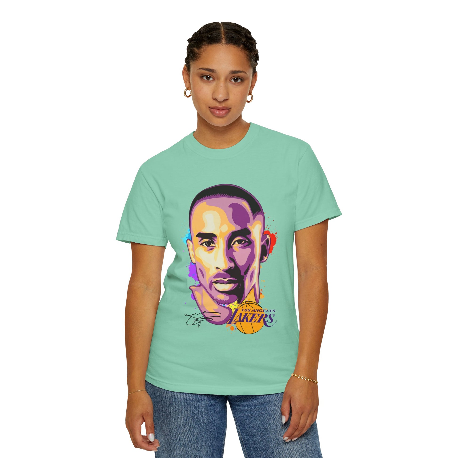 Kobe Bryant Unisex Garment-Dyed T-shirt - Vibrant Basketball Tribute Tee - CreativeRino